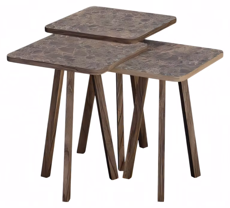 Elegantes braunes Holz Couchtisch-Set im modernen Design