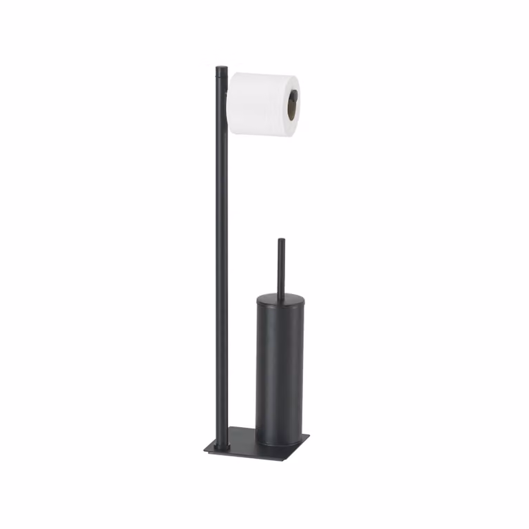 Piantana portarotolo e scopino WC serie Trilly Gedy TR32 Nero Opaco