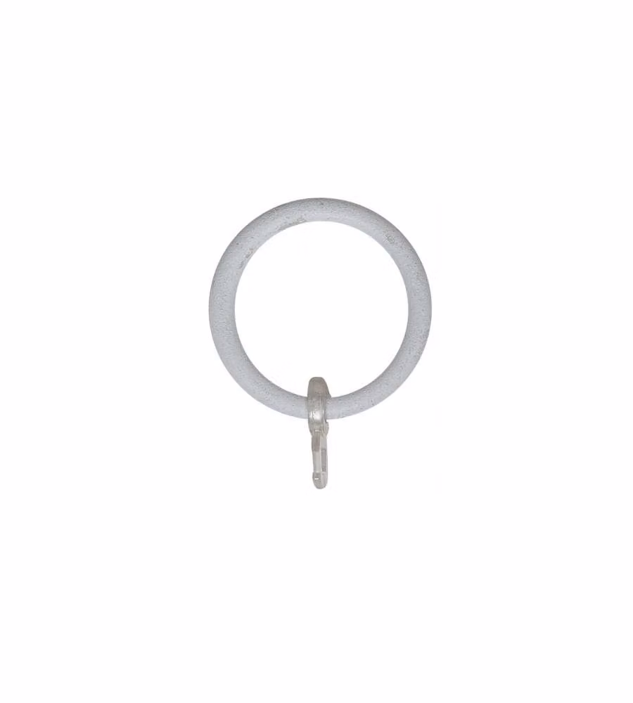 Anelli in Metallo Bianco-Beige per Tende da Interno - Confezione 8 Pezzi