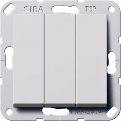 Interruttore a bilanciere Gira BS 3f della serie 55, grigio, codice 2830015