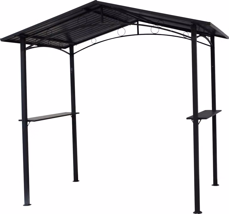 DEGAMO Gazebo barbecue Gazebo da giardino TOULOUSE, struttura e tetto in metallo grigio scuro