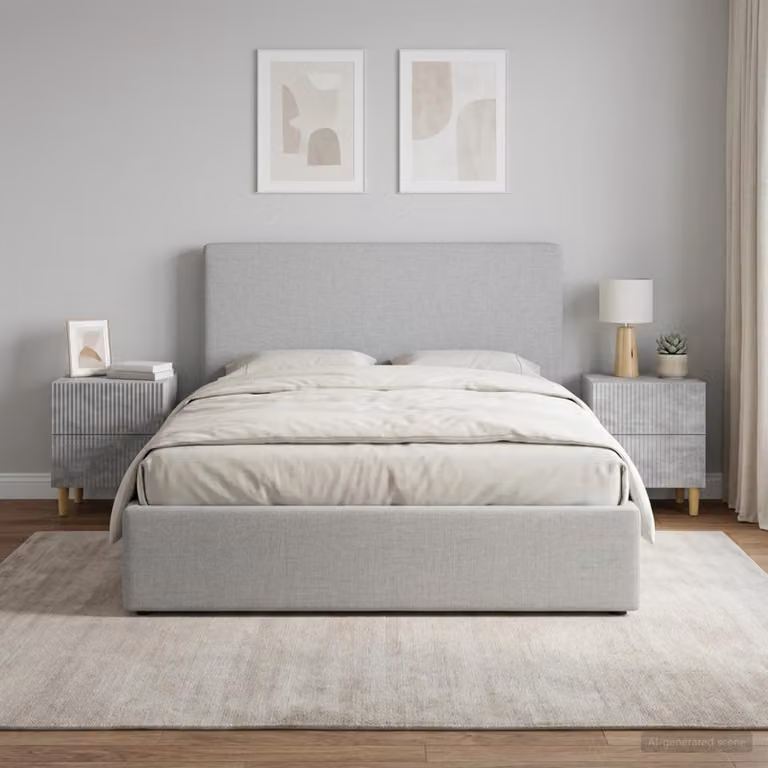 Set di 2 Armadi da Notte vidaXL in MDF Grigio Cemento, L 43 cm x P 34,5 cm x H 48 cm