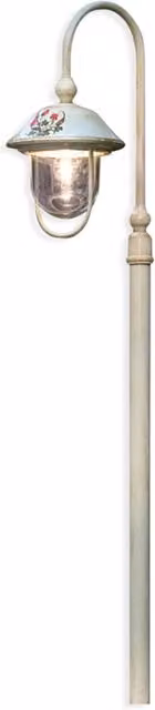 Palo Esterno Classico Bari Metallo Ceramica Bianco Sfumato Oro 1 Luce E27