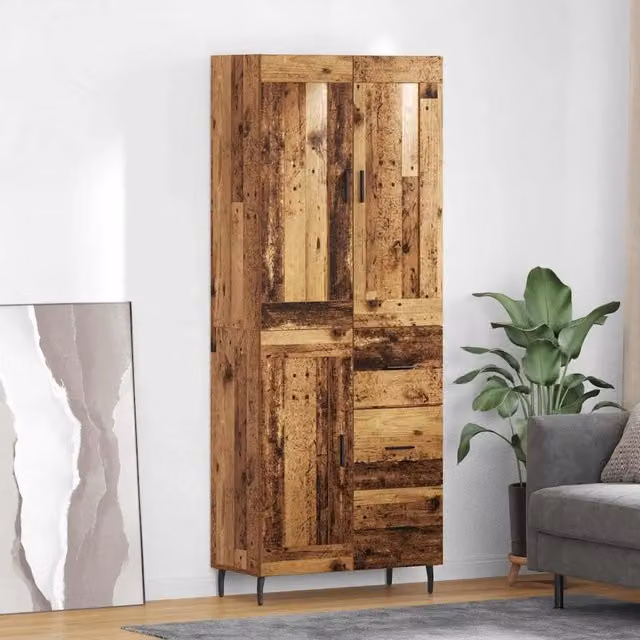Credenza 2 pz Legno vecchio 69,5 x 34 x 180 cm 3415830