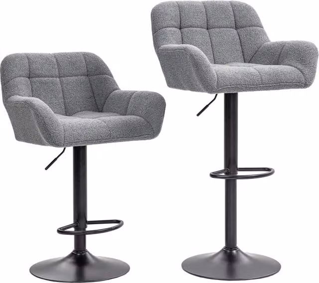 Sgabelli da bar 2 pezzi retr¨° ¨C Minimal ¨C grigio scuro e nero