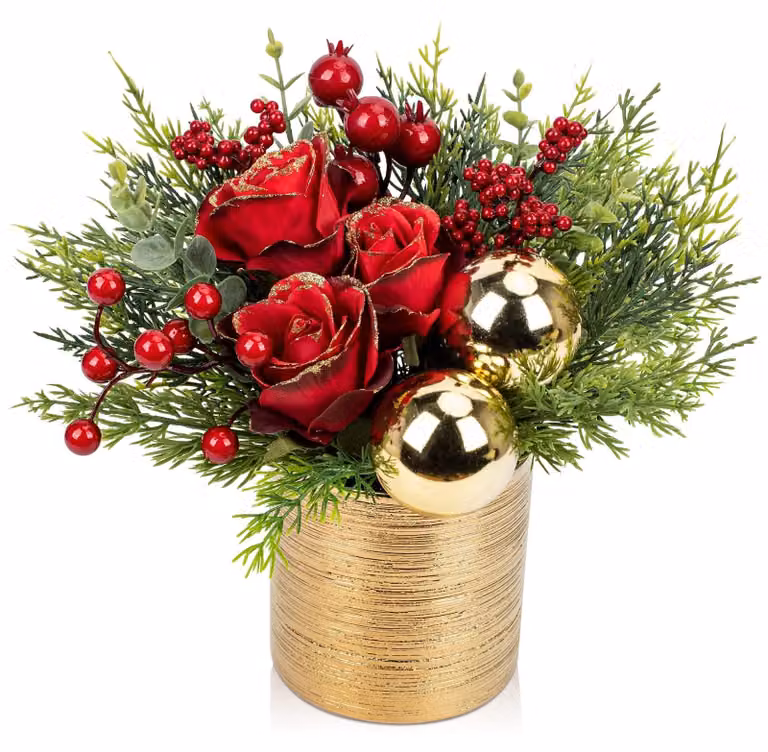 Albero di Natale in miniatura con decorazioni, ideale per ambienti domestici