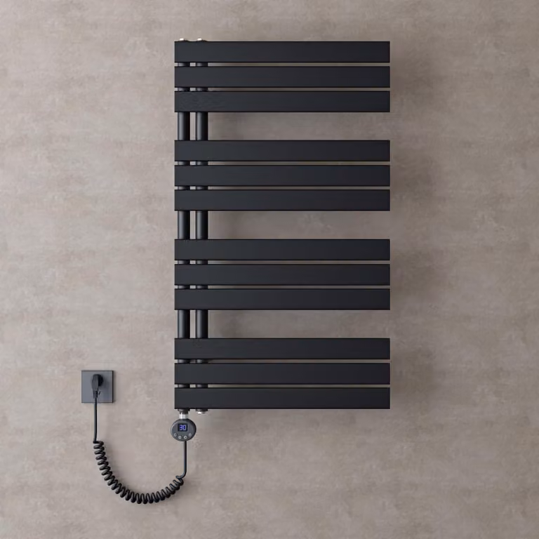 doporro Scaldasalviette Elettrico Bagno con Termostato Digitale e Funzione Timer 104x60cm 800W Antracite, Termoarredo Elettrico Temperatura Regolabile, Radiatore da Parete Verticale - FN