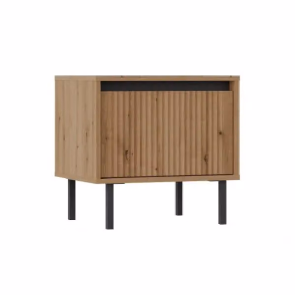 Comodino TIRIL - rovere evoke / nero