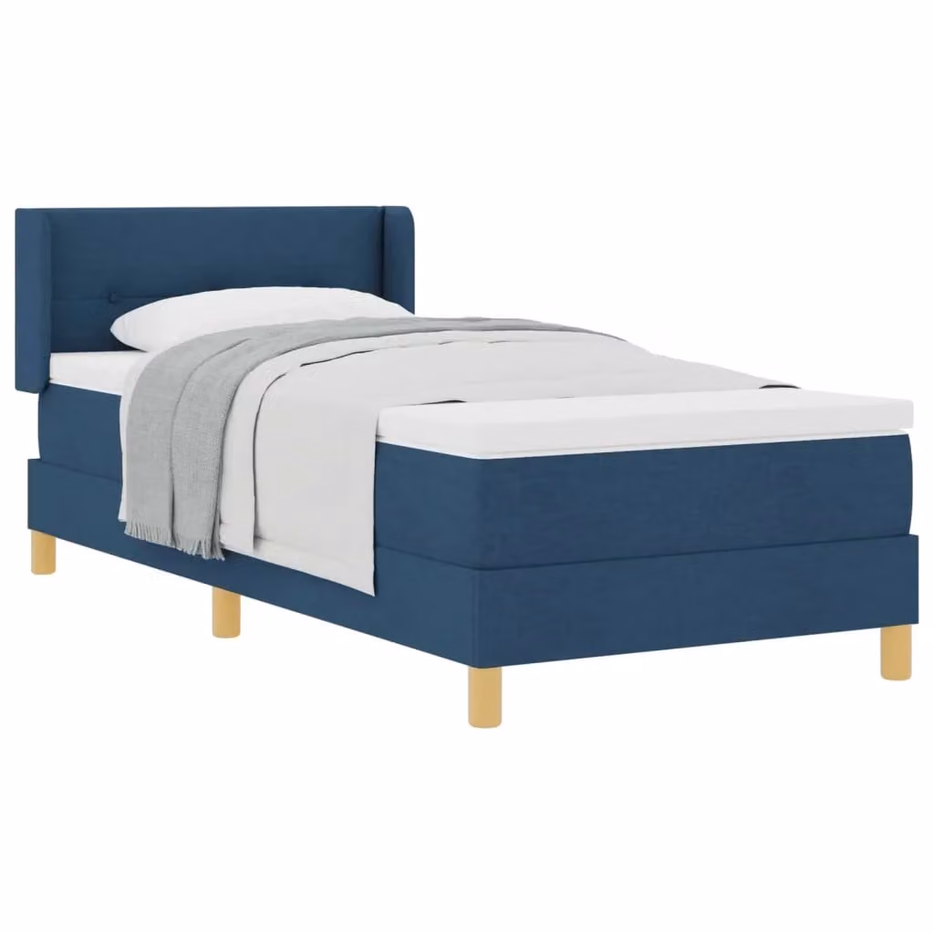 Letto a molle moderno vidaXL con testiera in tessuto blu L: 200 cm, P: 90 cm – 2