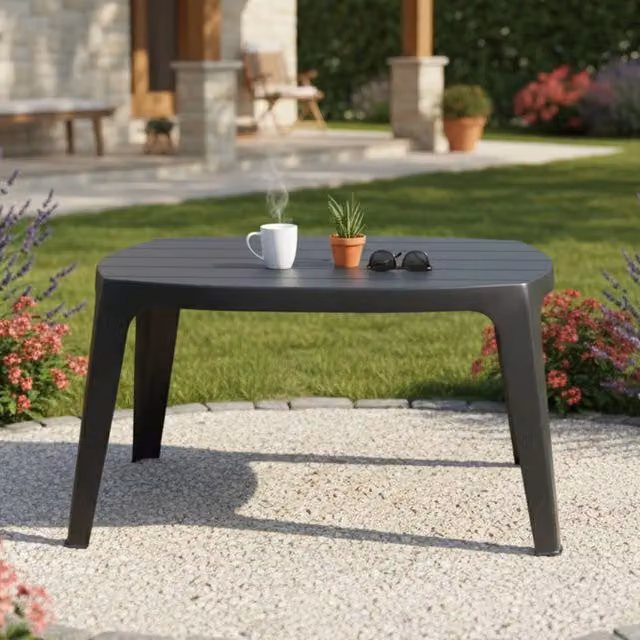 Tavolino da esterno DMORA nero antracite L: 76 cm, P: 49 cm, H: 43 cm