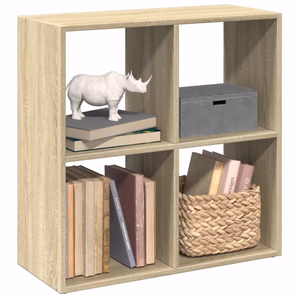 Libreria Divisorio Moderna vidaXL in MDF Rovere Sonoma, L 69,5 cm x P 29 cm x H 69,5 cm
