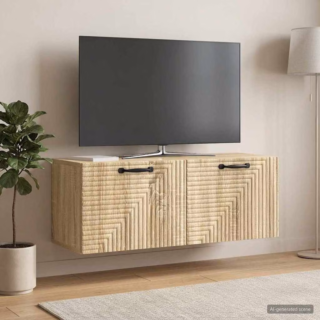 vidaXL Mobile Porta TV da Muro Moderno in Rovere Sonoma, L 78,5 cm x P 31 cm x H 30 cm