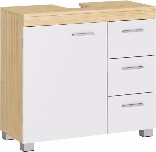 Cassetto di scarico - Cassetto di scarico - Bidet accessorio - 3 Grandi Cassetti - Bianco moka - MDF - 30 x 70 x 64 cm