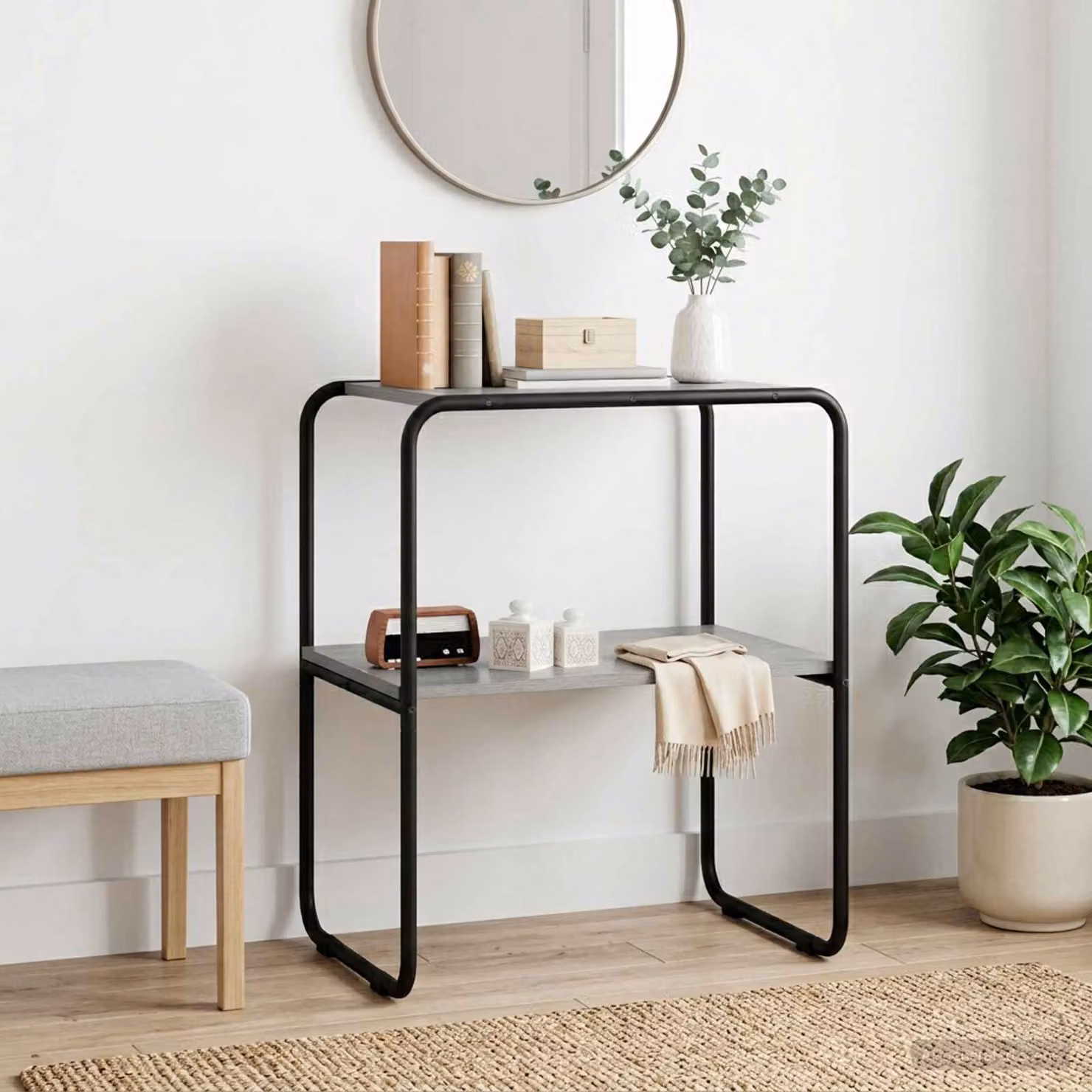 vidaXL Tavolo consolle Sonoma grigio 100 x 42,5 x 70 cm