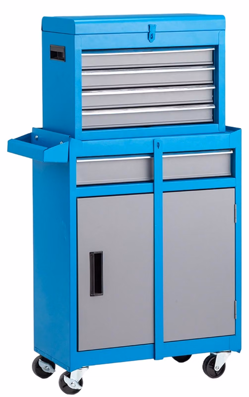 Armadio per utensili in metallo, carrello combinato con cassettiere portatili, carrello da lavoro mobile con 5 cassetti (blu)