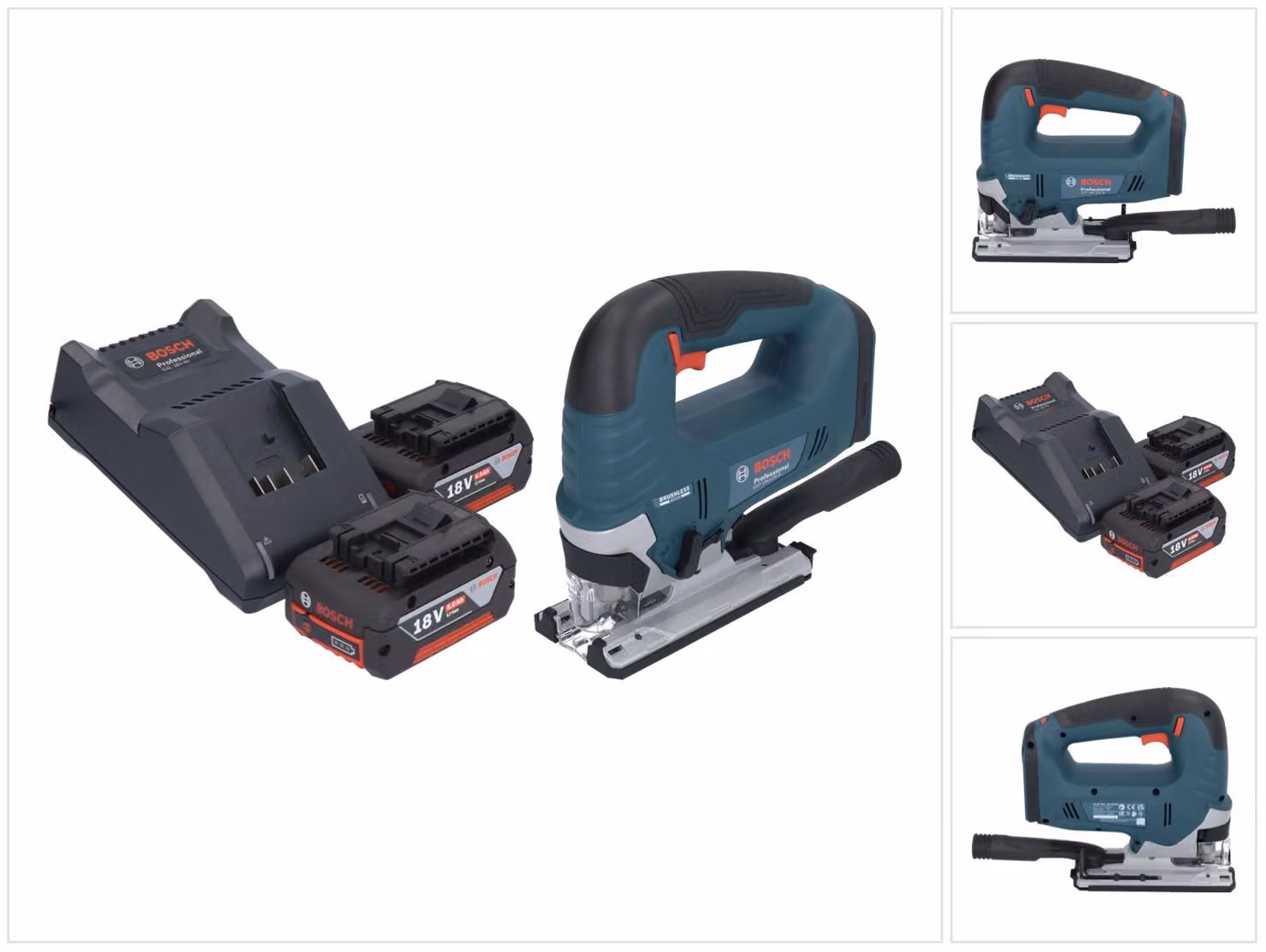Seghetto alternativo a batteria Bosch GST 18V-125 B Professional 18 V 125 mm Brushless + 2 batterie da 4,0 Ah + caricabatterie
