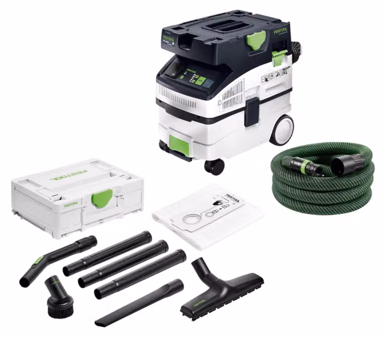 Festool CTL MIDI I CLEANTEC Aspiratore mobile 1200 watt 15 l classe di polvere L ( 578309 ) + set di pulizia Standard 7 pezzi ( 577257 )