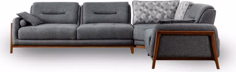 Designer Ecksofa L-Form Luxus Polster Textil Wohnlandschaft Möbel im Wohnzimmer