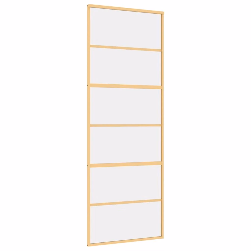 Porta Scorrevole Dorata 76x205 Vetro Trasparente ESG Alluminio