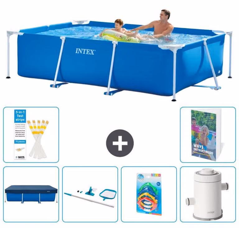 Piscina fuori terra rettangolare - 260x160x65 cm - composta da 5 elementi - modello S151