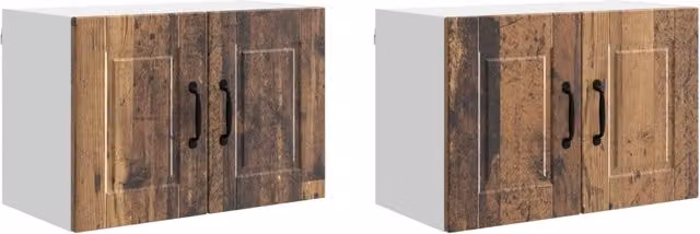 Set di 2 pensili da cucina in legno antico 60 x 31 x 40 cm con mensole moderne e design elegante 02_0054277