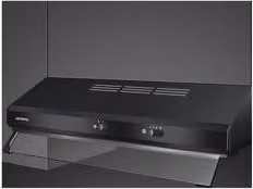 Smeg KSEC61NE3 Cappa da incasso sotto pensile in metallo Nero, aspirazione o ricircolo con filtri a carboni attivi, Classe C, 315 m³/h, 72 dB, L: 59,8 cm, P: 49,0 cm, H: 15,0 cm