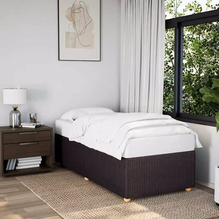 Giroletto vidaXL senza materasso in tessuto marrone scuro L/P/H: 90 x 200 cm