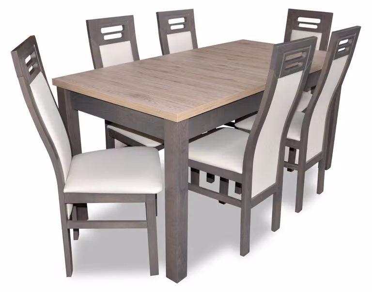Echtholz Lehnstuhl Möbel Holz Tisch Sitz Ess Zimmer 6x Stühle 7tlg. Set Garnitur
