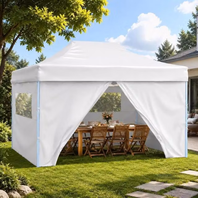 Foldable Party Tent With 4 Side Panels, 3x4.5 M, White