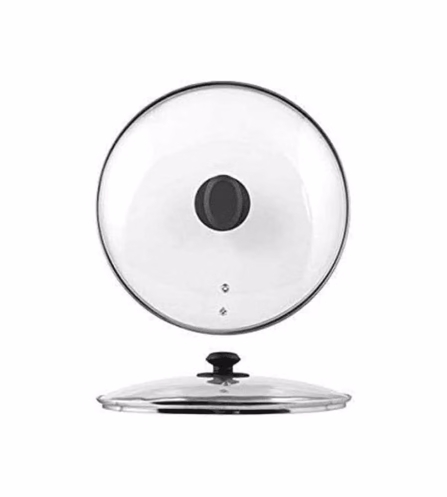 Home Coperchio Vetro 30 cm Nero per Pentole e Padelle - Made in Italy
