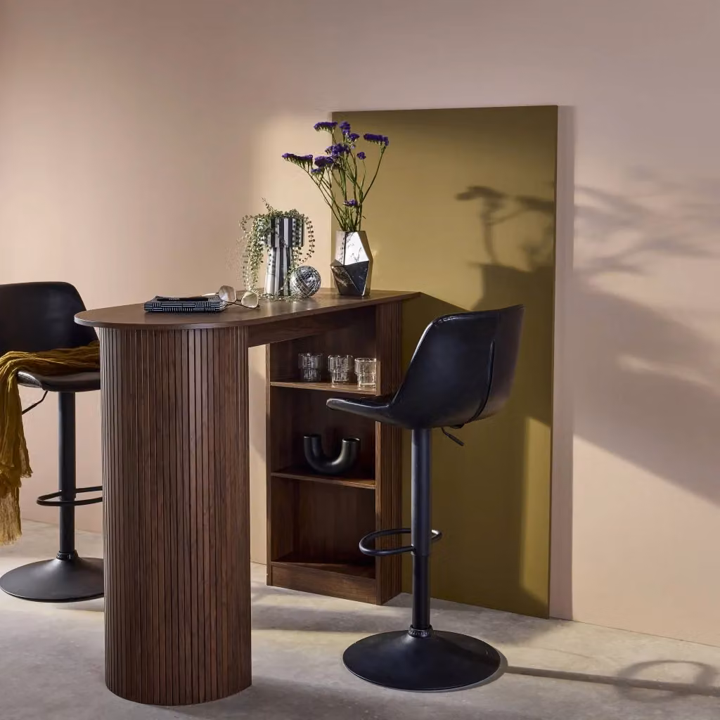 Tavolo da cucina moderno Sweeek in legno e MDF laminato marrone, L: 120 cm, P: 40 cm, H: 76 cm – 2