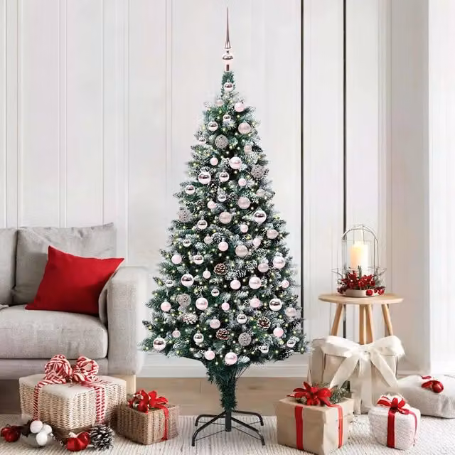 Albero di Natale artificiale classico vidaXL verde con 300 LED luce bianca calda, Altezza: 180 cm