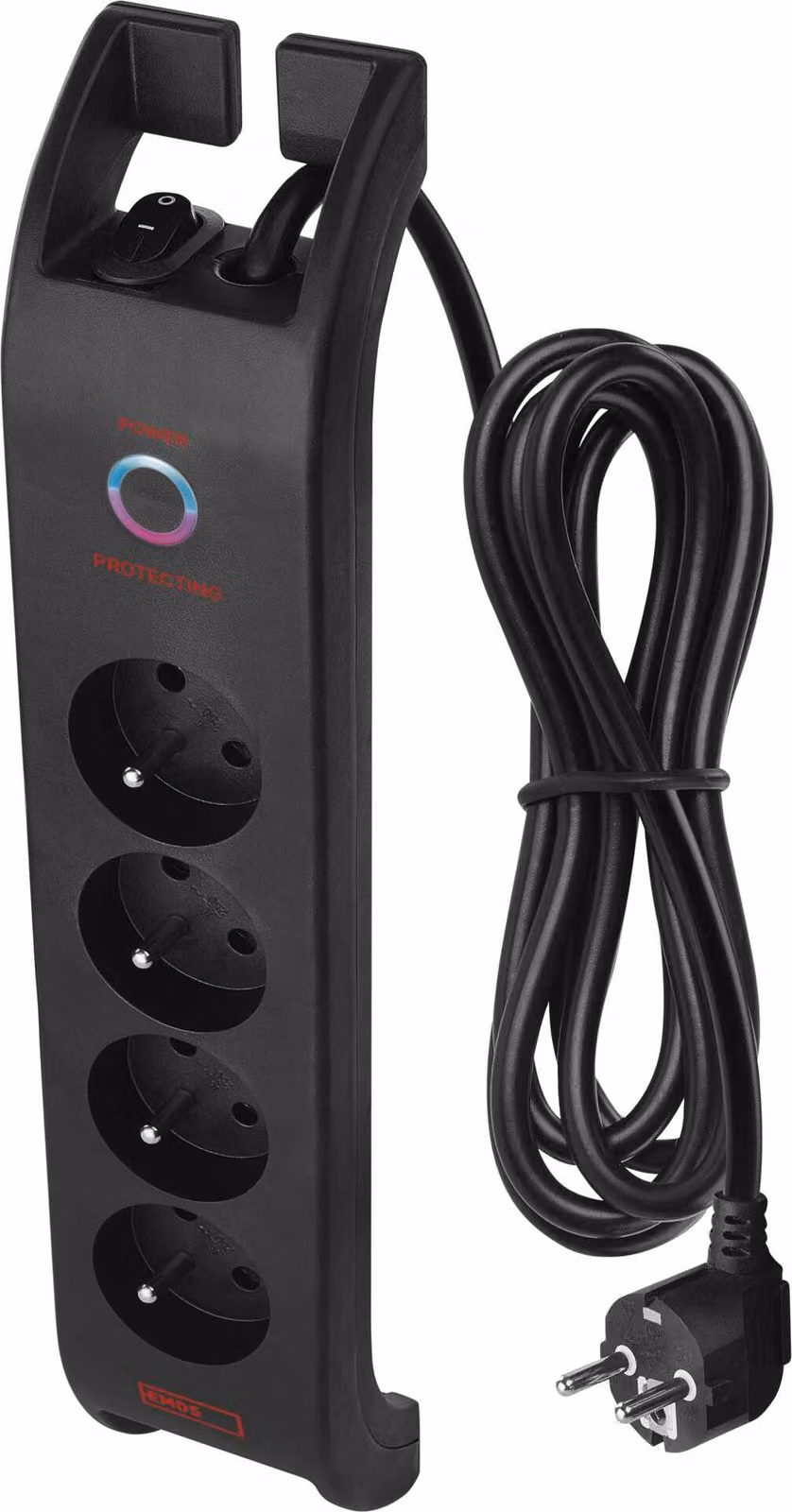 EMOS Limitatore di sovratensione 1800J - 4 prese, 2m, nero, P54022