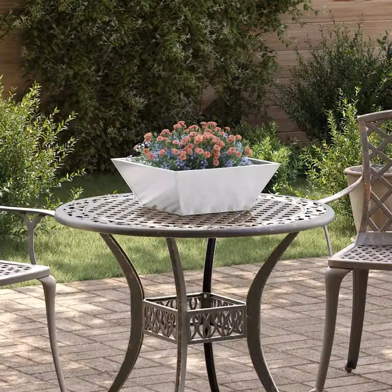 Set di 5 vasi da giardino vidaXL in acciaio inox argento L/P/H: 40 x 40 x 15 cm
