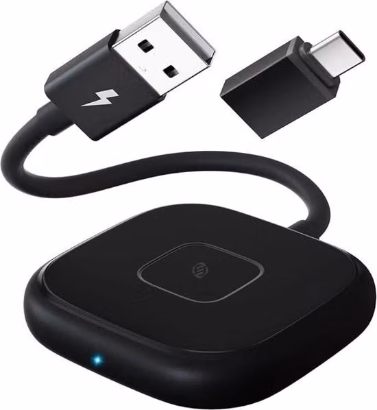 Dongolo CarPlay Wireless Carlinkkit per Android con Bluetooth e Wi-Fi, Nero