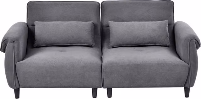 Divano 3 posti Grigio Scuro Poliestere Rivestimento idrorepellente Soggiorno Stile Moderno