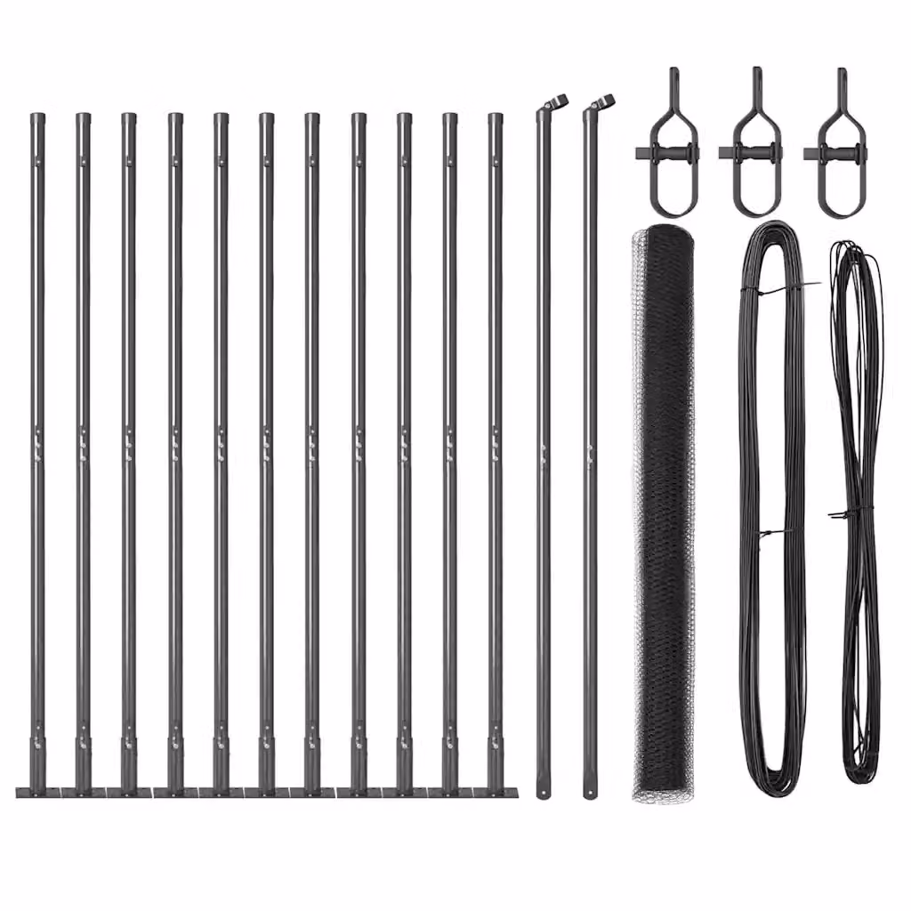 Recinzione esagonale Videx in acciaio rivestito in PVC grigio L: 25 m, H: 1,4 m – 2