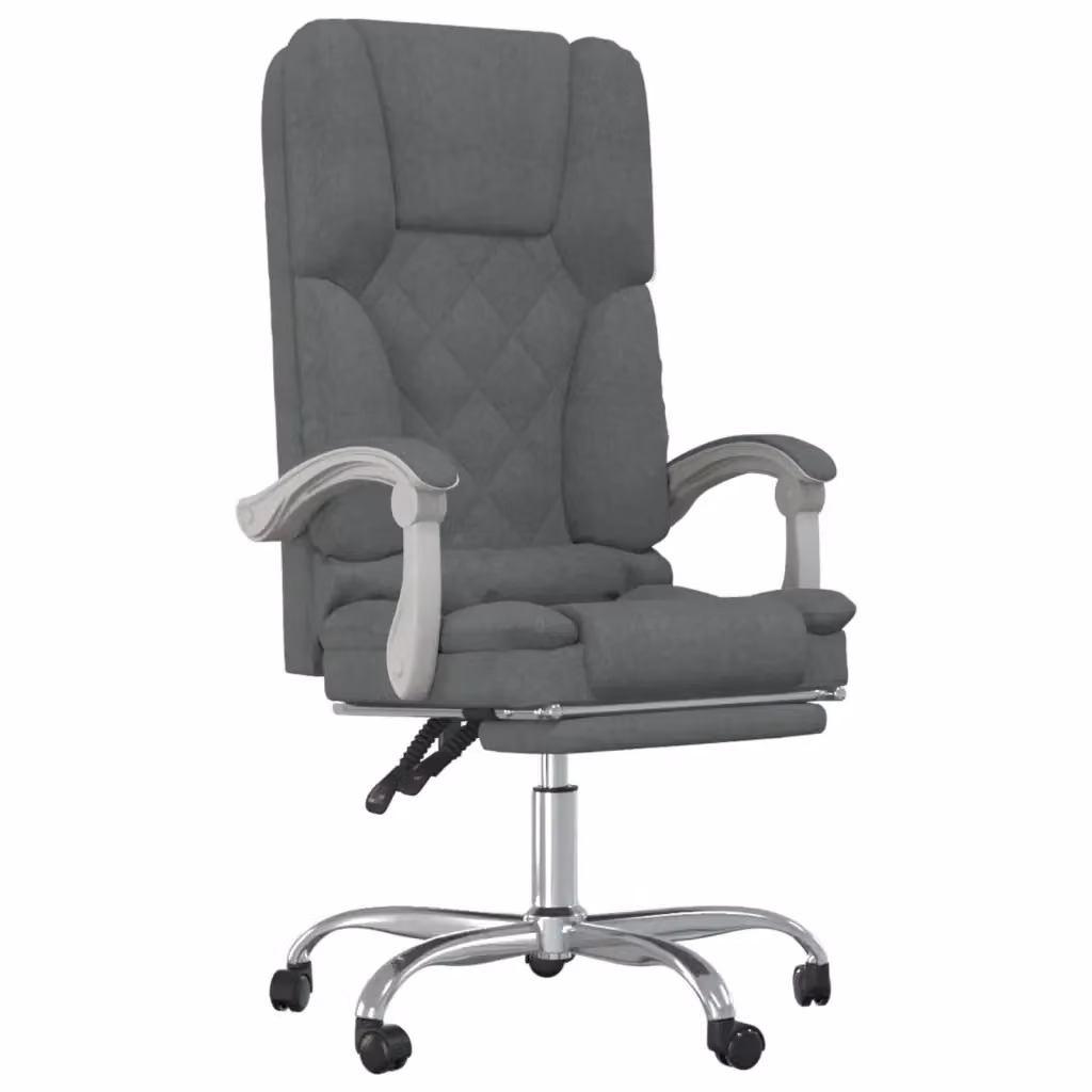 Sedia da ufficio executive vidaXL in tessuto grigio con poggiatesta e rotazione a 360 gradi – 2