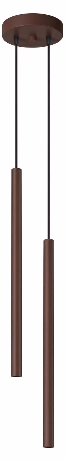 Lampada a sospensione PASTELO 2 marrone 2xG9 8W acciaio 118x15x15 cm Sollux Lighting
