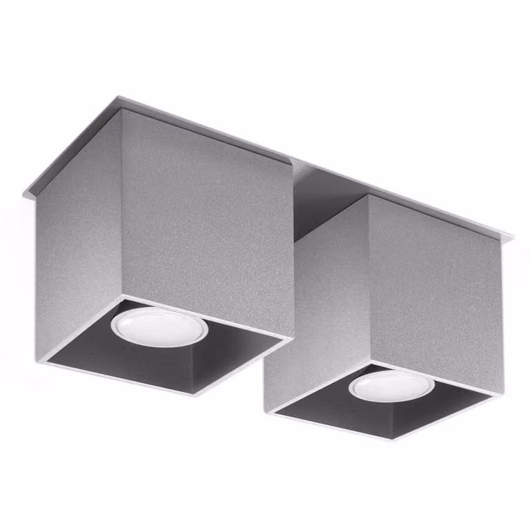 Lampada da soffitto QUAD 2 grigio 2xGU10 10W alluminio 12x11x26cm Sollux Lighting