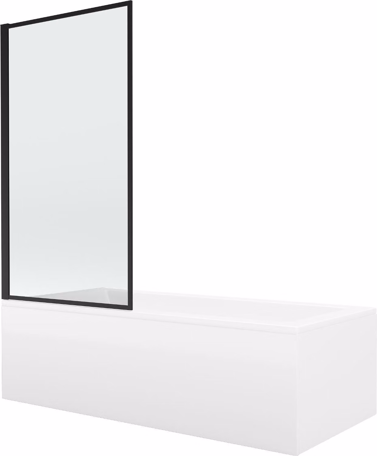 Mexen Cubik vasca rettangolare 160 x 70 cm con pannello e paravento a 1 anta 80 cm, motivo nero - 550316070X9308017070