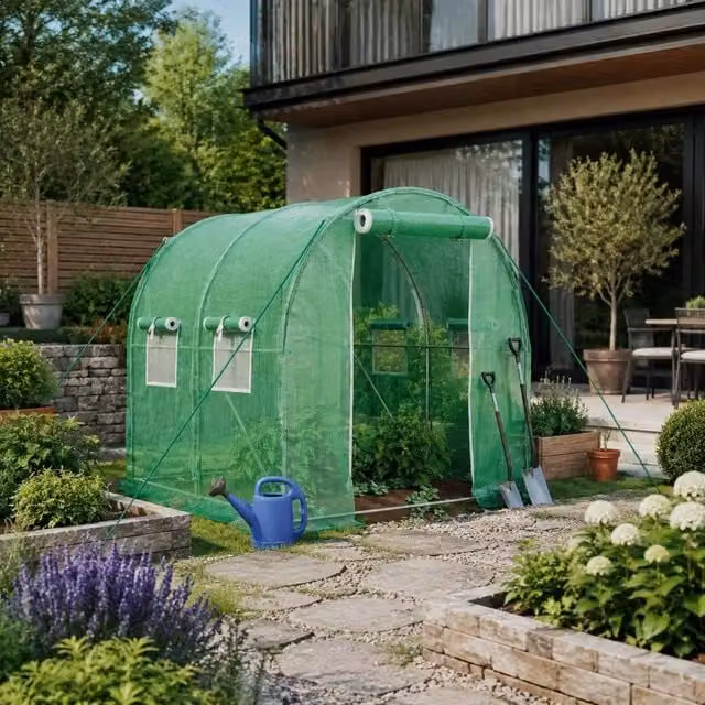 Green Greenhouse With Steel Frame, 4 Square Meter, 2x2x2 M