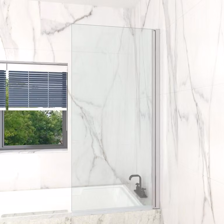 Pannello doccia Badwand, 70 x 140 cm, cromato, vetro temperato di sicurezza da 5 mm, pieghevole, forma rettangolare