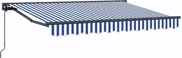 Tenda da Sole | Tenda retrattile manuale Blu e Bianco 3,5 x 2 m