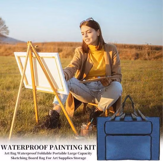Borsa da disegno per artisti con design multifunzionale e tasche laterali per materiale artistico