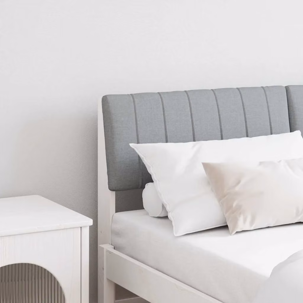 vidaXL Testiera imbottita moderna in pino massello Grigio chiaro 140 cm