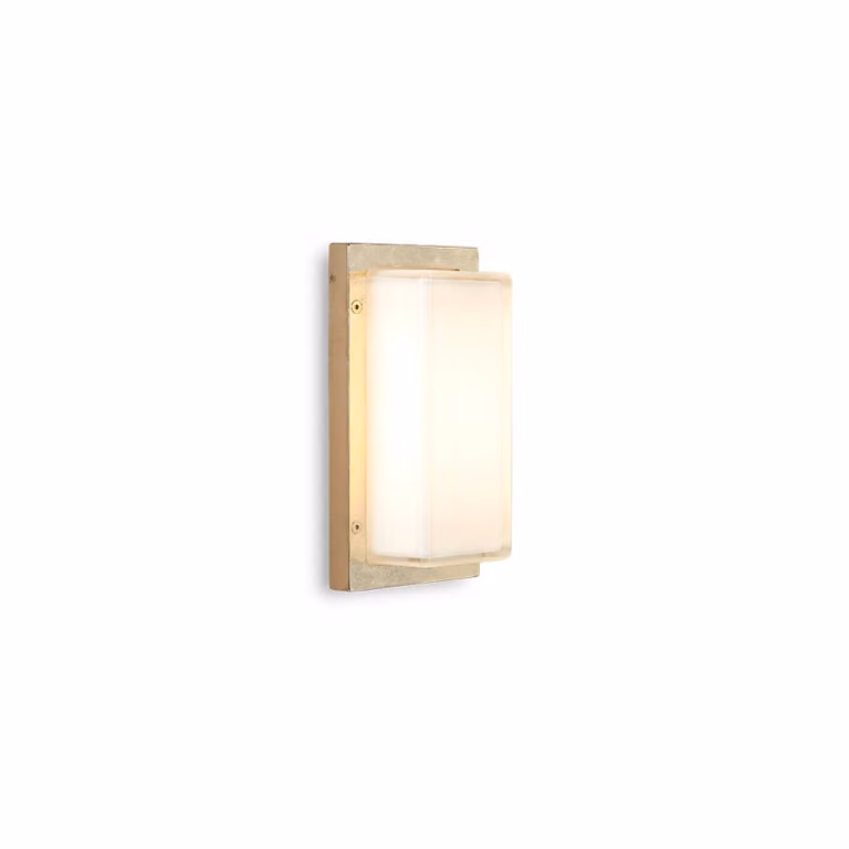 Moretti Luce Applique esterni Ice Cubic 3410, ottone naturale Cubic, dimmerabile, Ottone / Oro, Ottone