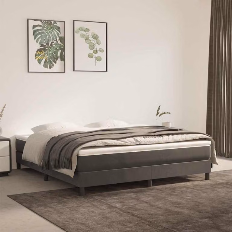 vidaXL Materasso con Molle Insacchettate California King in Velluto Grigio Scuro L: 183 cm, P: 213 cm, H: 20 cm