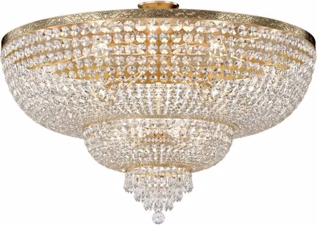Plafoniera contemporanea Maytoni Palace in metallo e cristallo oro con 18 luci E27