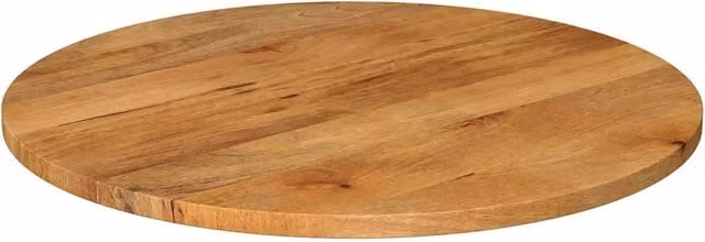 Piano per Tavolo Ø 90x3,8 cm Rotondo in Legno Massello di Mango 370081